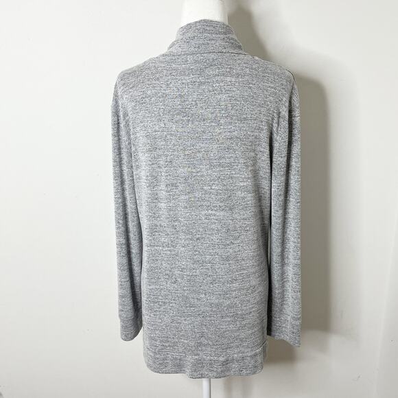 A New Day Women's Tunic Sweater M Heather Gray Cowl Neck Long Sleeve Slit Hem - Picture 5 of 12
